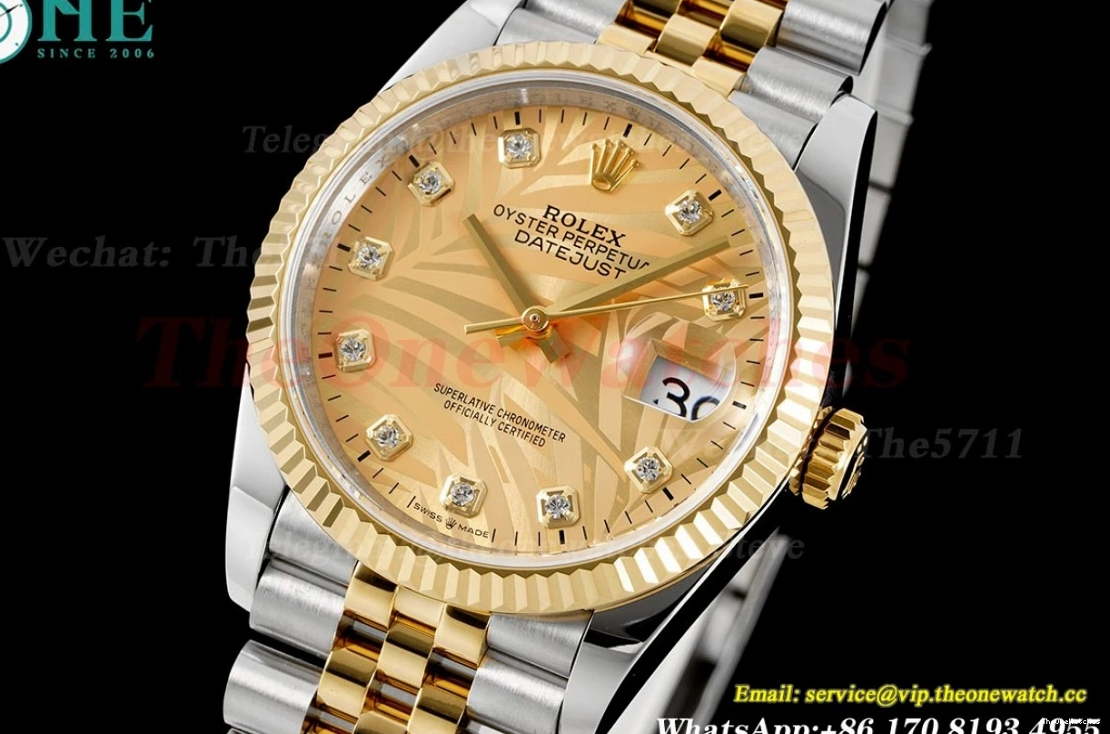 36mm YG Datejust VR3235 126233 Jub V2 Gold SS Textured JDF 0107